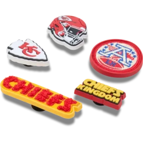 Sada 5 ozdob Jibbitz na boty s motivem NFL Kansas City Chiefs