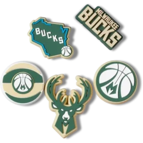 Sada 5 ozdob Jibbitz™ NBA Milwaukee Bucks