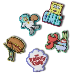 Sada 5 ozdob Jibbitz s motivem Spongeboba
