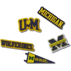 Sada 5 ozdob Jibbitz™ s motivem University of Michigan