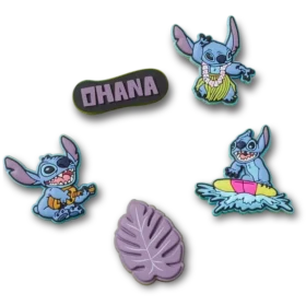 Sada 5 ozdob Jibbitz™ Stitch Tropical