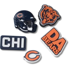 Sada 5 ozdob na boty Jibbitz s motivem NFL Chicago Bears
