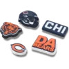 Sada 5 ozdob na boty Jibbitz s motivem NFL Chicago Bears