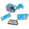 Sada 5 ozdob na boty Jibbitz s motivem NFL Detroit Lions