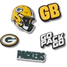 Sada 5 ozdob na boty Jibbitz s motivem NFL Green Bay Packers