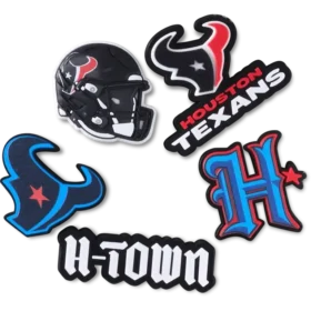 Sada 5 ozdob na boty Jibbitz s motivem NFL Houston Texans