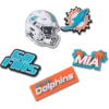 Sada 5 ozdob na boty Jibbitz s motivem NFL Miami Dolphins