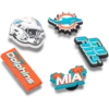 Sada 5 ozdob na boty Jibbitz s motivem NFL Miami Dolphins