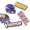 Sada 5 ozdob na boty Jibbitz s motivem NFL Minnesota Vikings
