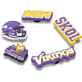 Sada 5 ozdob na boty Jibbitz s motivem NFL Minnesota Vikings