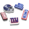 Sada 5 ozdob na boty Jibbitz s motivem NFL New York Giants