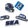 Sada 5 ozdob na boty Jibbitz™ s motivem NFL Seattle Seahawks