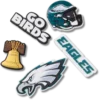 Sada 5 ozdob na boty Jibbitz s motivem týmu NFL Philadelphia Eagles