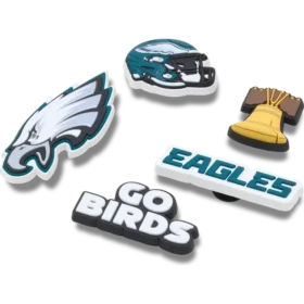 Sada 5 ozdob na boty Jibbitz s motivem týmu NFL Philadelphia Eagles