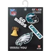 Sada 5 ozdob na boty Jibbitz s motivem týmu NFL Philadelphia Eagles
