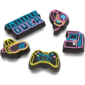 Sada 5 svítících ozdob Jibbitz™ Neon Gamer