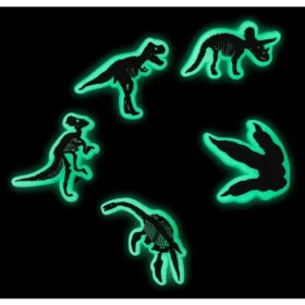 Sada 5 svítících ozdob na boty Jibbitz s motivem dinosaurů