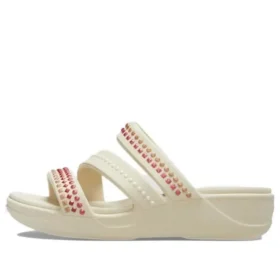 Sandály Boca Gems Srappy na klínovém podpatku „White Red“