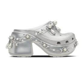 Simone Rocha x Siren cípové nazouváky „Metallic Silver“