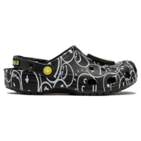 Smiley World Classic Clogs „Black White Yellow“