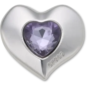Stříbrné a fialové ozdoby Jibbitz Smt Gem Heart