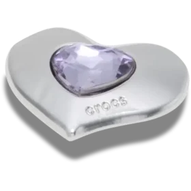 Stříbrné a fialové ozdoby Jibbitz Smt Gem Heart
