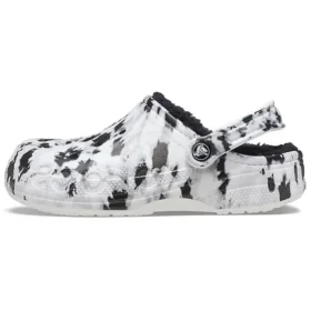 Unisexové bačkory Baya Lined Clog s fleecovou podšívkou „White Grey“