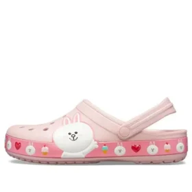 Unisexové sandály Crocs x Line Friends v barvě Beach Pink