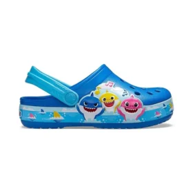 Vtipné sandály Crocs s malým žralokem, boty bez podpatku, pro volný čas a pláž, modré
