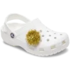 Zlaté ozdoby Jibbitz™ s pomponem z lamety