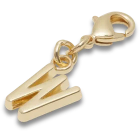 Zlatý přívěsek s písmenem W – ozdoby Jibbitz™